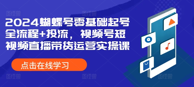 2024蝴蝶号零基础起号全流程+投流,视频号短视频直播带货运营实操课-知乎者也