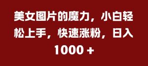 美女图片的魔力,小白轻松上手,快速涨粉,日入几张【揭秘】-知乎者也