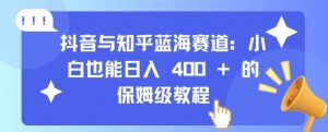 抖音与知乎蓝海赛道:小白也能日入 4张 的保姆级教程-知乎者也