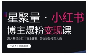 小红书博主爆粉变现课,深入解读小红书商业逻辑,带你进阶变现大咖-知乎者也