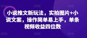 小说推文新玩法,实拍图片+小说文案,操作简单易上手,单条视频收益四位数-知乎者也