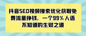 抖音SEO视频搜索优化获取免费流量挣钱,一个99%人还不知道的生财之道-知乎者也