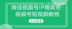微信视频号IP精英班-视频号短视频教程-知乎者也