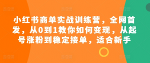 小红书商单实战训练营,全网首发,从0到1教你如何变现,从起号涨粉到稳定接单,适合新手-知乎者也