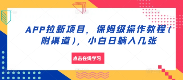 APP拉新项目,保姆级操作教程(附渠道),小白日躺入几张【揭秘】-知乎者也