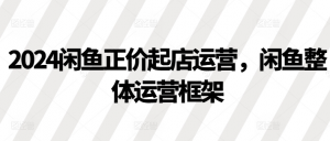 2024闲鱼正价起店运营，闲鱼整体运营框架-知乎者也