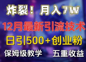 炸裂!揭秘12月最新日引流500+精准创业粉,多重收益保姆级教学-知乎者也