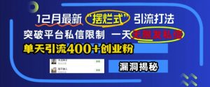 12月最新“摆烂式”引流打法,突破平台私信限制,一天无限发私信,单天引流400+创业粉-知乎者也