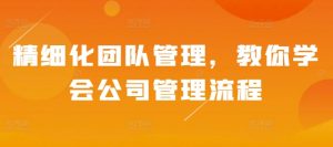 精细化团队管理,教你学会公司管理流程-知乎者也