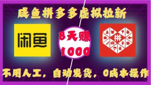 咸鱼拼多多虚拟拉新,不用人工,自动发货,0成本操作,8天收益1k-知乎者也