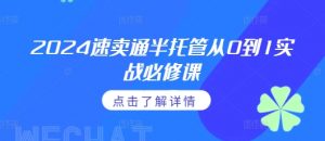 2024速卖通半托管从0到1实战必修课,掌握通投广告打法、熟悉速卖通半托管的政策细节-知乎者也