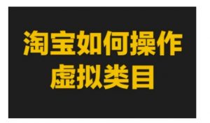 淘宝如何操作虚拟类目,淘宝虚拟类目玩法实操教程-知乎者也