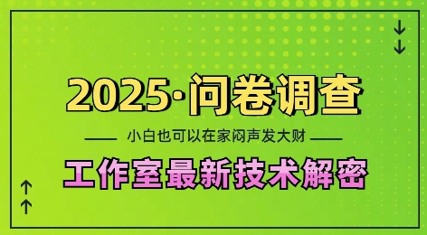2025问卷调查最新工作室技术解密:一个人在家也可以闷声发大财,小白一天2张,可矩阵放大【揭秘】-知乎者也