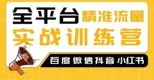 全平台精准流量实战训练营,百度微信抖音小红书SEO引流教程-知乎者也