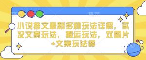 小说推文最新多种玩法详解，实况文案玩法，搬运玩法，双图片+文案玩法等-知乎者也