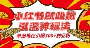 小红书创业粉引流神玩法,单图笔记引爆500+精准创业粉丝,私信狂潮接连不断-知乎者也