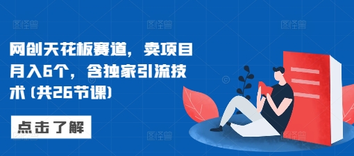 网创天花板赛道,卖项目月入6个,含独家引流技术(共26节课)-知乎者也