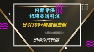 内部招聘渠道日引流300+创业粉,加爆你的微信【揭秘】-知乎者也