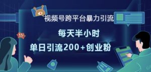 视频号跨平台暴力引流，每天半小时，单日引流200+精准创业粉-知乎者也
