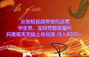 京东短视频带货代运营，学生党、宝妈党超级福利，只需每天无脑上传视频，月入8000+【仅揭秘】-知乎者也