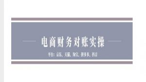 电商财务对账实操-京东天猫淘宝拼多多抖音电商财务对账-知乎者也