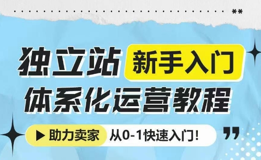 独立站新手入门体系化运营教程,助力独立站卖家从0-1快速入门!-知乎者也