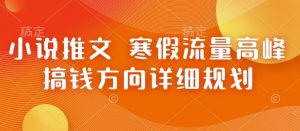 小说推文 寒假流量高峰 搞钱方向详细规划-知乎者也