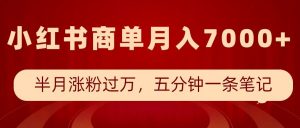 小红书商单最新玩法,半个月涨粉过万,五分钟一条笔记,月入7000+-知乎者也