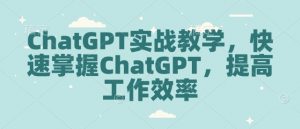 ChatGPT实战教学,快速掌握ChatGPT,提高工作效率-知乎者也