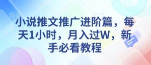 小说推文推广进阶篇，每天1小时，月入过W，新手必看教程-知乎者也