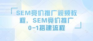 SEM竞价推广视频教程,SEM竞价推广0-1搭建流程-知乎者也