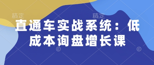 直通车实战系统：低成本询盘增长课，让个人通过技能实现升职加薪，让企业低成本获客，订单源源不断-知乎者也