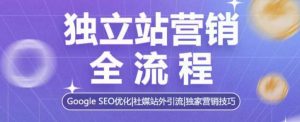 独立站营销全流程,Google SEO优化,社媒站外引流,独家营销技巧-知乎者也