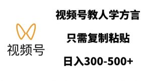 视频号教人学方言,只需复制粘贴,日入多张-知乎者也