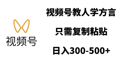 视频号教人学方言,只需复制粘贴,日入多张-知乎者也