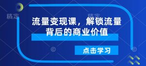流量变现课,解锁流量背后的商业价值-知乎者也