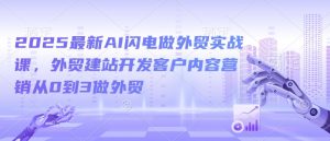 2025最新AI闪电做外贸实战课,外贸建站开发客户内容营销从0到3做外贸-知乎者也