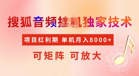 全网首发搜狐音频挂JI独家技术,项目红利期,可矩阵可放大,稳定月入8k【揭秘】-知乎者也