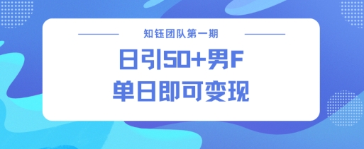 男粉引流新方法不违规,当日即可变现-知乎者也