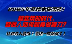 2025年最强变现思路,割韭菜的时代, 普通人如何翻身做镰刀?【揭秘】-知乎者也