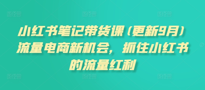 小红书笔记带货课(更新25年2月)流量电商新机会,抓住小红书的流量红利-知乎者也