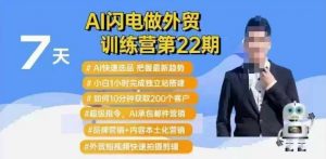 AI闪电做外贸训练营第22期:Al快速选品+小白1小时完成独立站搭建+10分钟获取200个客户等-知乎者也