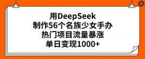 用DeepSeek制作56个名族少女手办,热门项目流量暴涨,单日变现多张-知乎者也