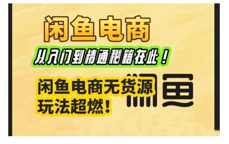 闲鱼电商实战课,从入门到精通秘籍在此,闲鱼电商无货源玩法超燃!-知乎者也