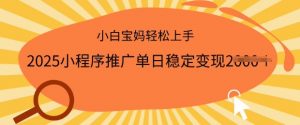 2025小程序推广单日稳定变现多张,一部手机即可操作,小白宝妈轻松上手【揭秘】-知乎者也