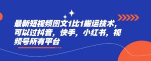 最新短视频图文1比1搬运技术,可以过抖音,快手,小红书,视频号所有平台-知乎者也