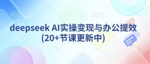 deepseek AI实操变现与办公提效(20+节课更新中)-知乎者也