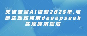 天诺老吴AI课程2025年,电商企业如何用deeepseek实现降本提效-知乎者也