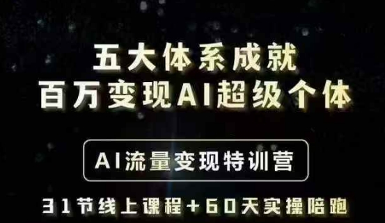 五大体系成就百万变现AI超级个体- AI流量变现特训营,一步一步教你一个人怎么年入百W-知乎者也