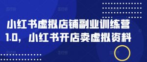 小红书虚拟店铺副业训练营1.0,小红书开店卖虚拟资料-知乎者也